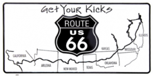 ROUTE 66 Get Your Kicks Metal License Plate