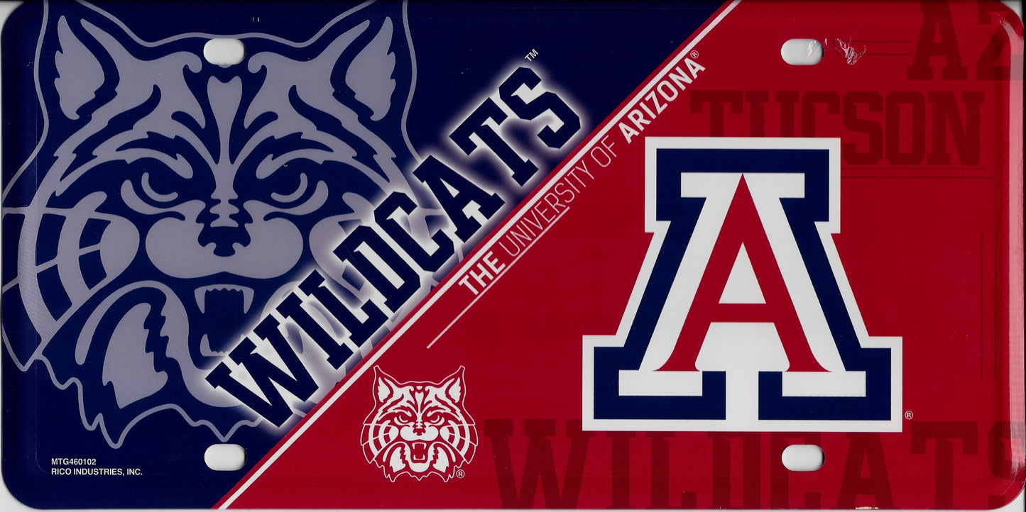 U Of A Arizona Wildcats Metal License Plate
