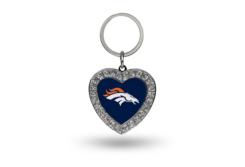 Denver Broncos Bling Rhinestone Heart Keychain