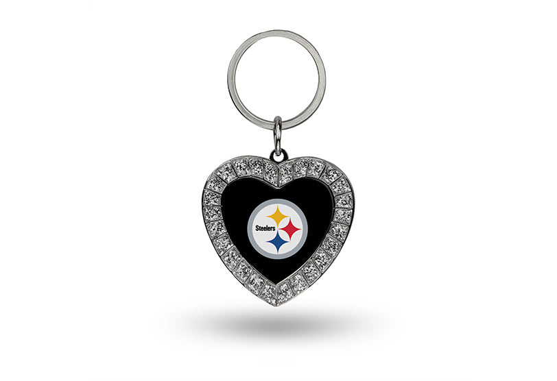Pittsburgh Steelers Bling Rhinestone Heart Keychain
