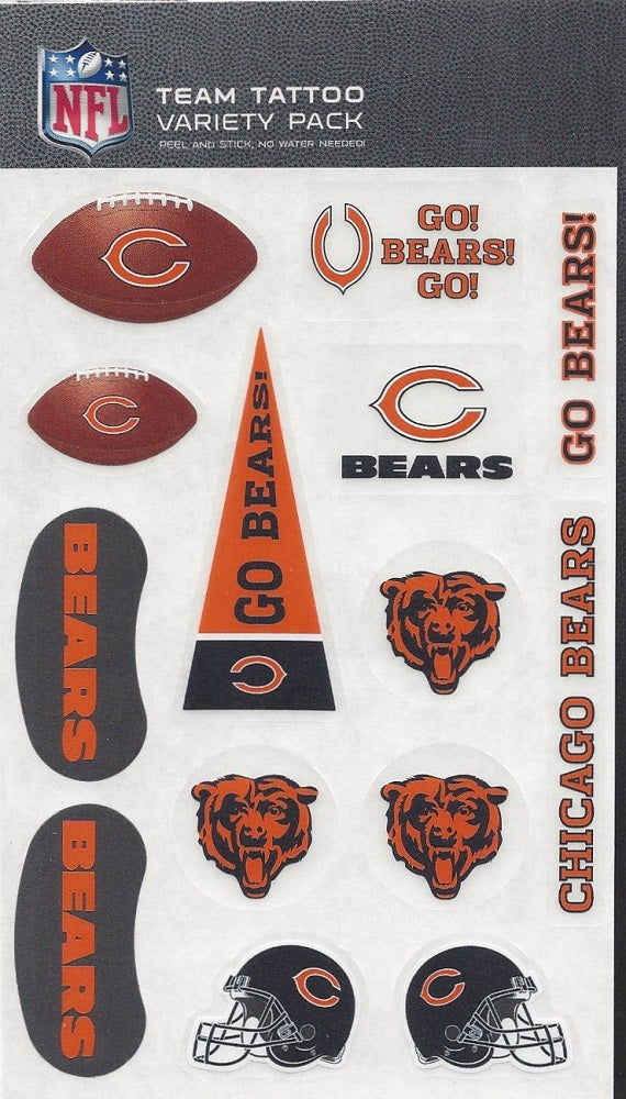 Chicago Bears Variety Pack Tattoo Set