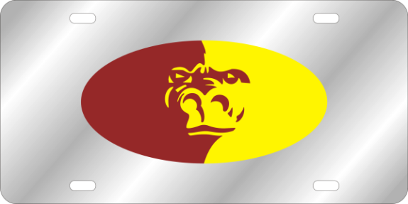 Pittsburgh State University Kansas Gorillas Silver Laser Plate