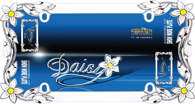 Daisy Chrome License Plate Frame