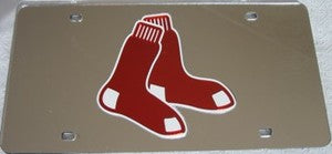 Boston Red Sox Silver Laser License Plate