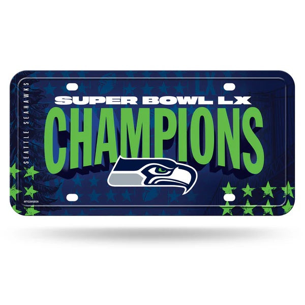 Seattle Seahawks Super Bowl 2026 Champs License Plate