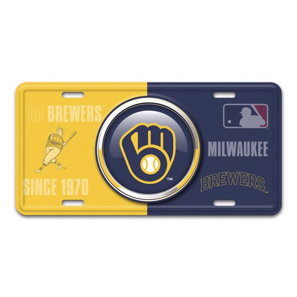 Milwaukee Brewers Metal License Plate