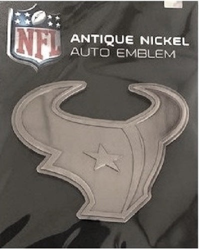Houston Texans Antique Nickel Auto Emblem