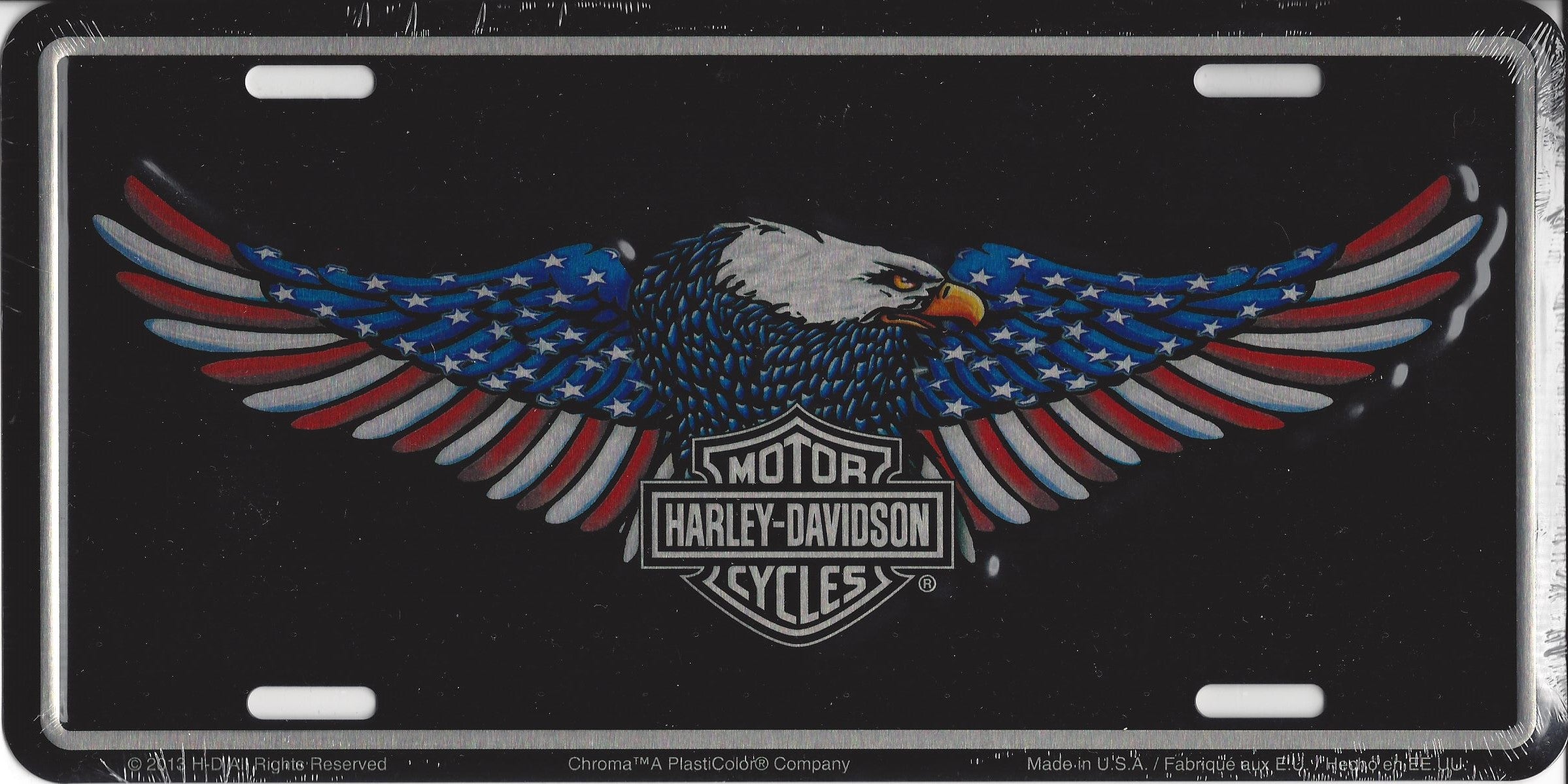 Chroma Graphics Harley-Davidson American Flag Eagle License Plate – C55000