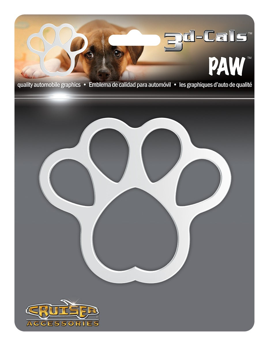 3D Cals Paw Chrome Plastic Decal