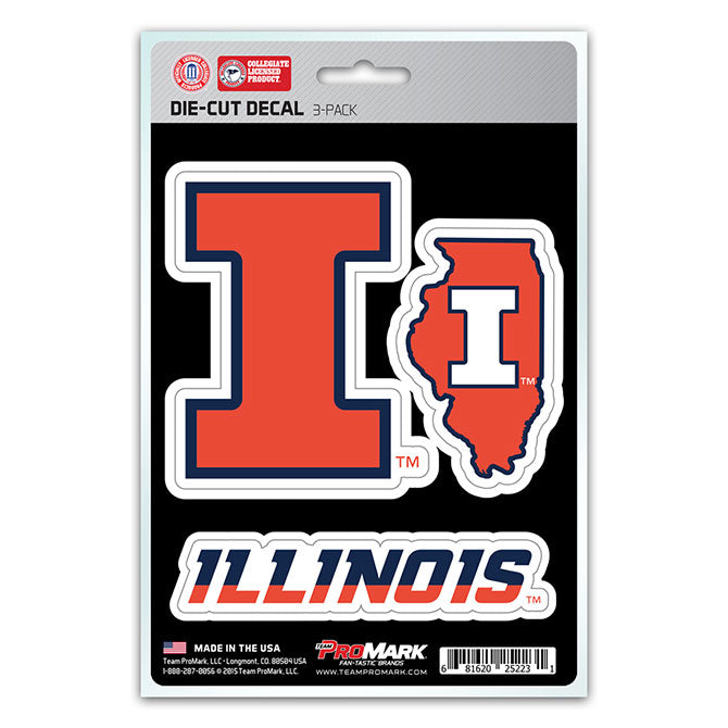 Illinois Fighting Illini Team Decal Set