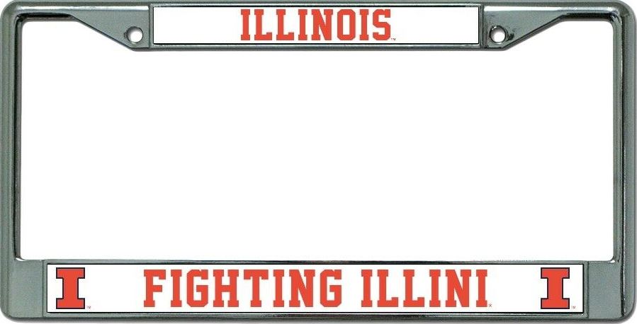 Illinois Fighting Illini Chrome License Plate Frame