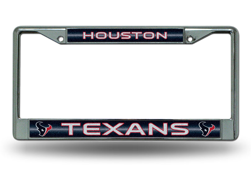 Houston Texans Glitter Chrome License Plate Frame
