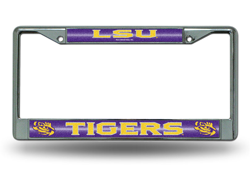 LSU Tigers Glitter Chrome License Plate Frame