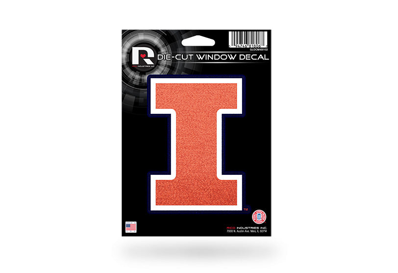 Illinois Fighting Illini Glitter Die Cut Vinyl Decal