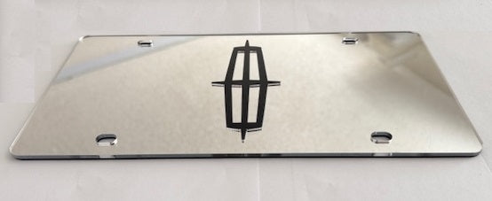 Lincoln Logo On Silver Laser Cut License Plate