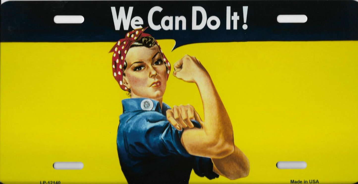 We Can Do It Metal License Plate