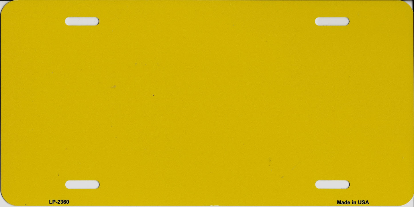 Yellow Solid Blank Metal License Plate