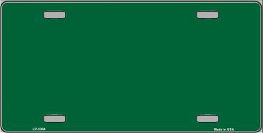 Green Solid Background Metal License Plate