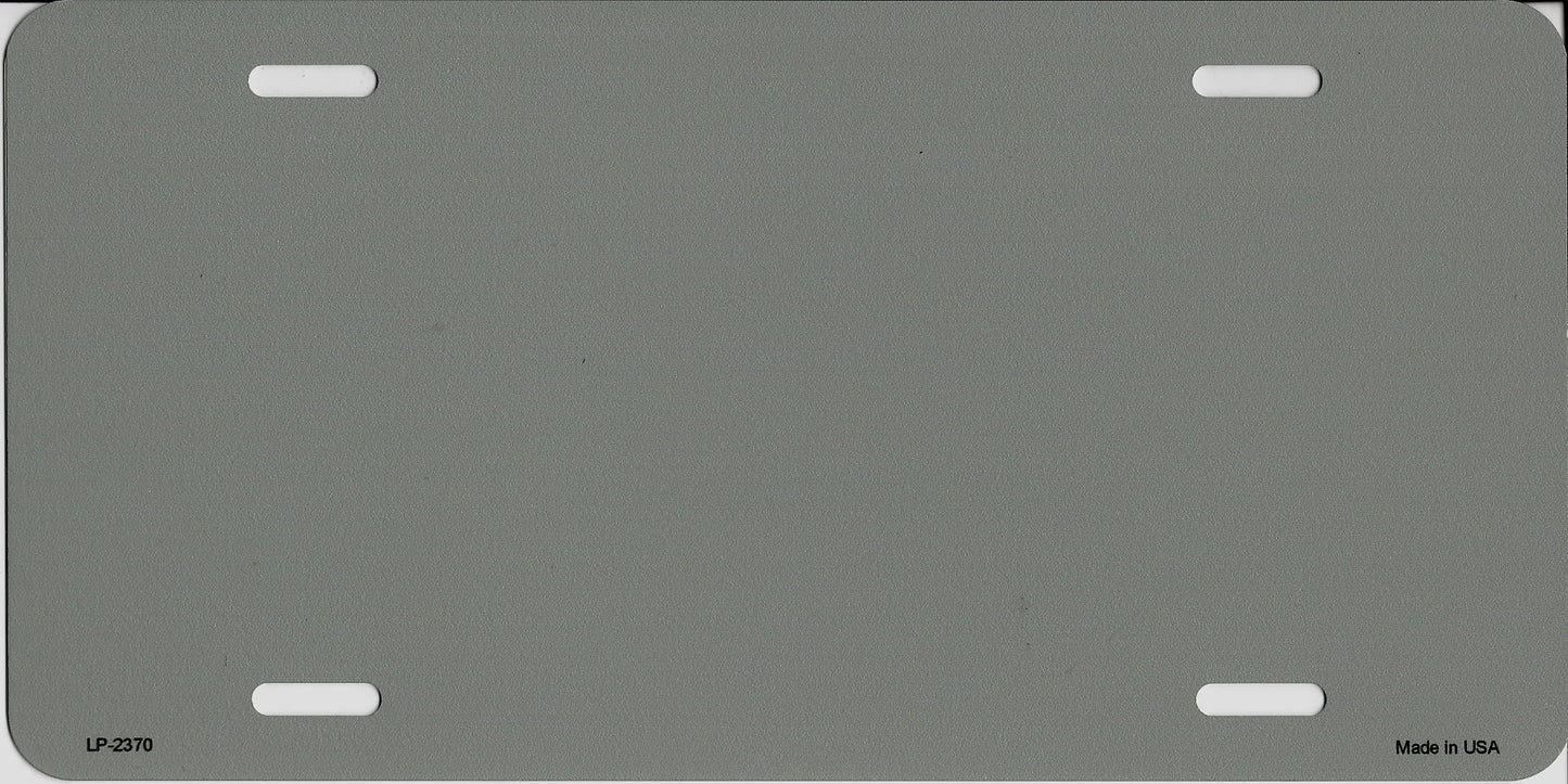 Gray Solid Blank Metal License Plate