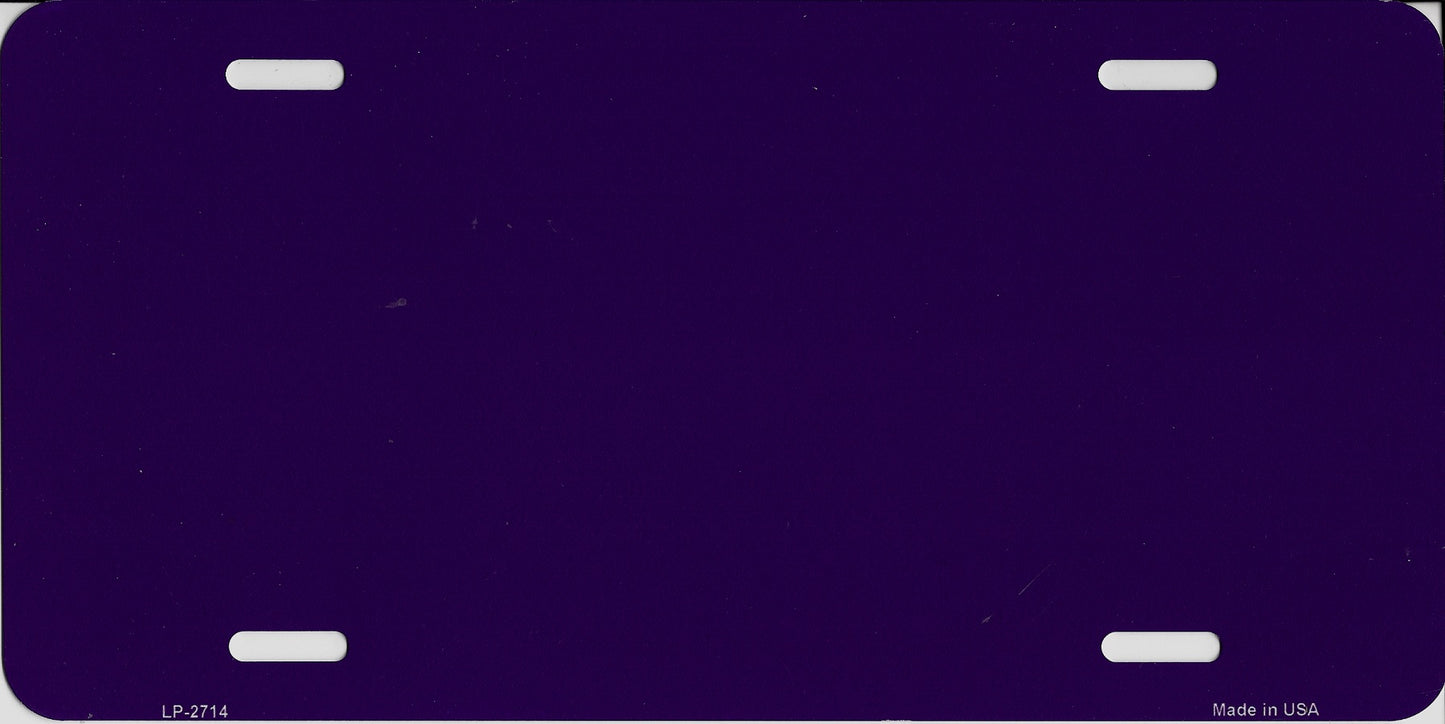Purple Solid Blank Metal License Plate