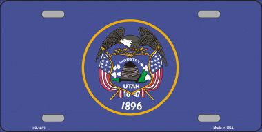 Utah State Flag Metal License Plate