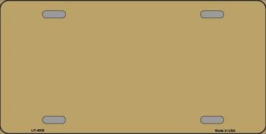 Gold Solid Background Metal License Plate