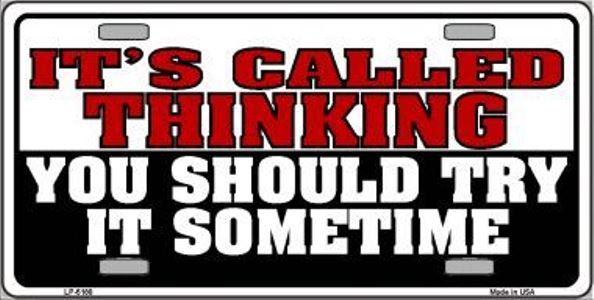 Thinking You Should Try It ... Metal License Plate