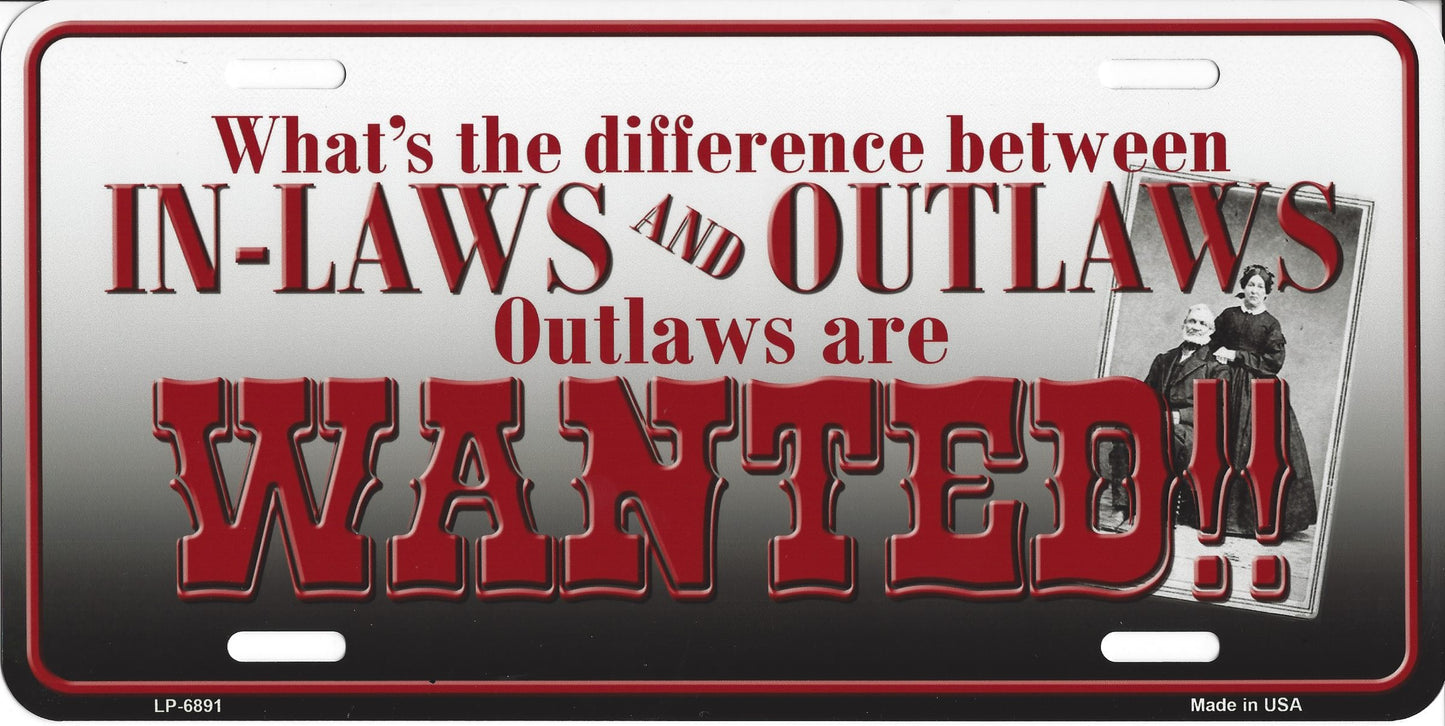In Laws And Outlaws License Plate