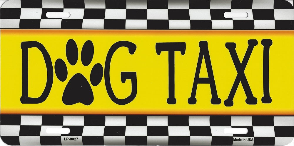 Dog Taxi Metal License Plate