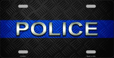 Police Thin Blue Line Metal License Plate
