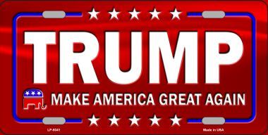 Trump America Great Again Metal License Plate