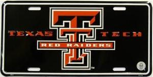 Texas Tech Red Raiders Black License Plate
