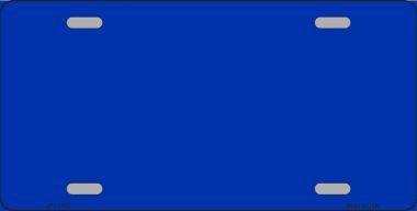 Blue Metallic Solid Background Metal License Plate
