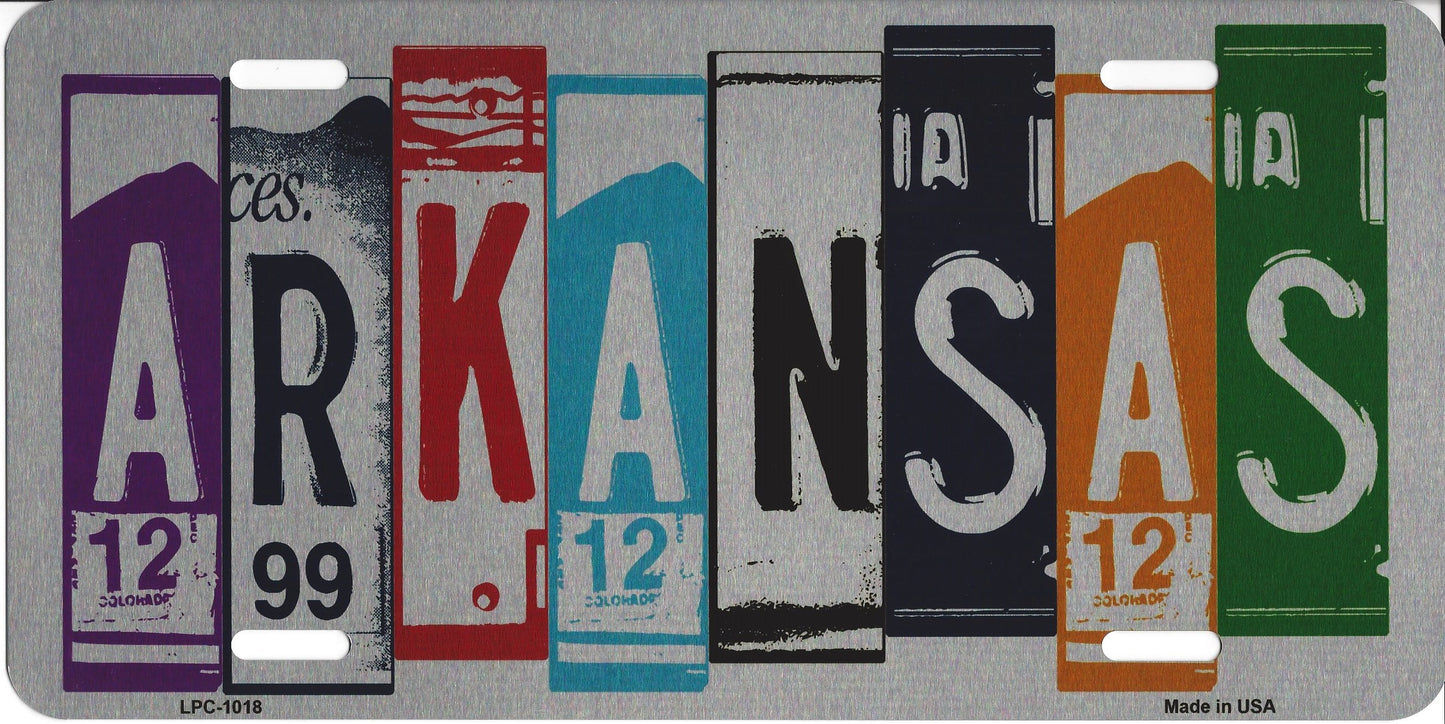 Arkansas Cut Style Metal License Plate