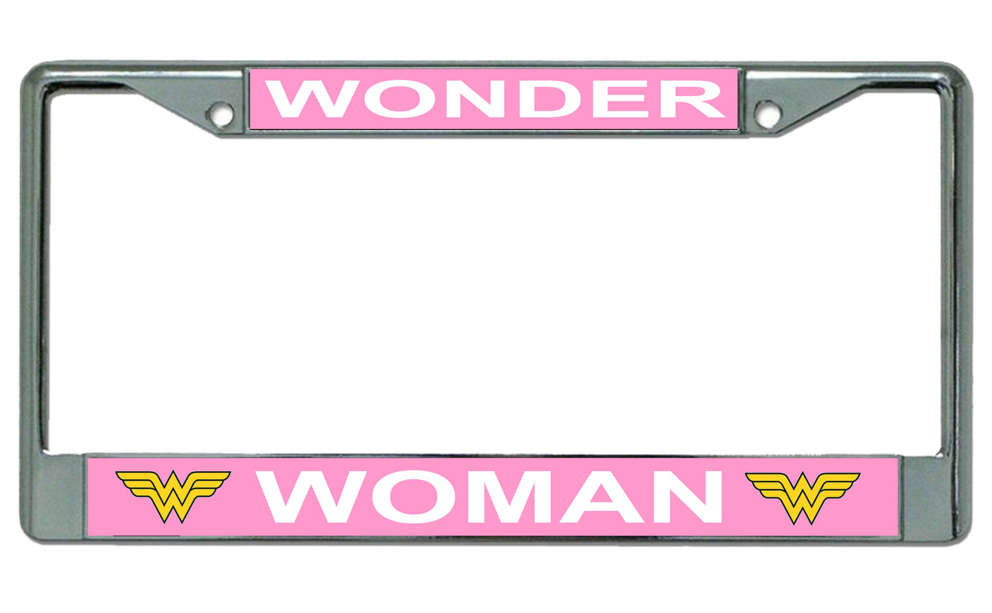 Wonder Woman Chrome Photo License Plate Frame