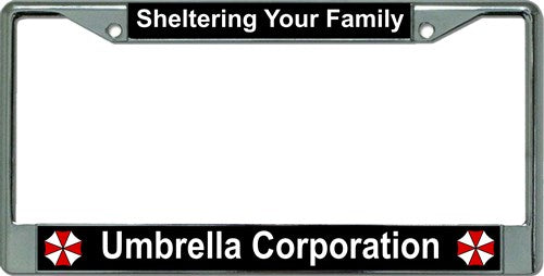 Umbrella Corporation Your Family Chrome License Plate Frame