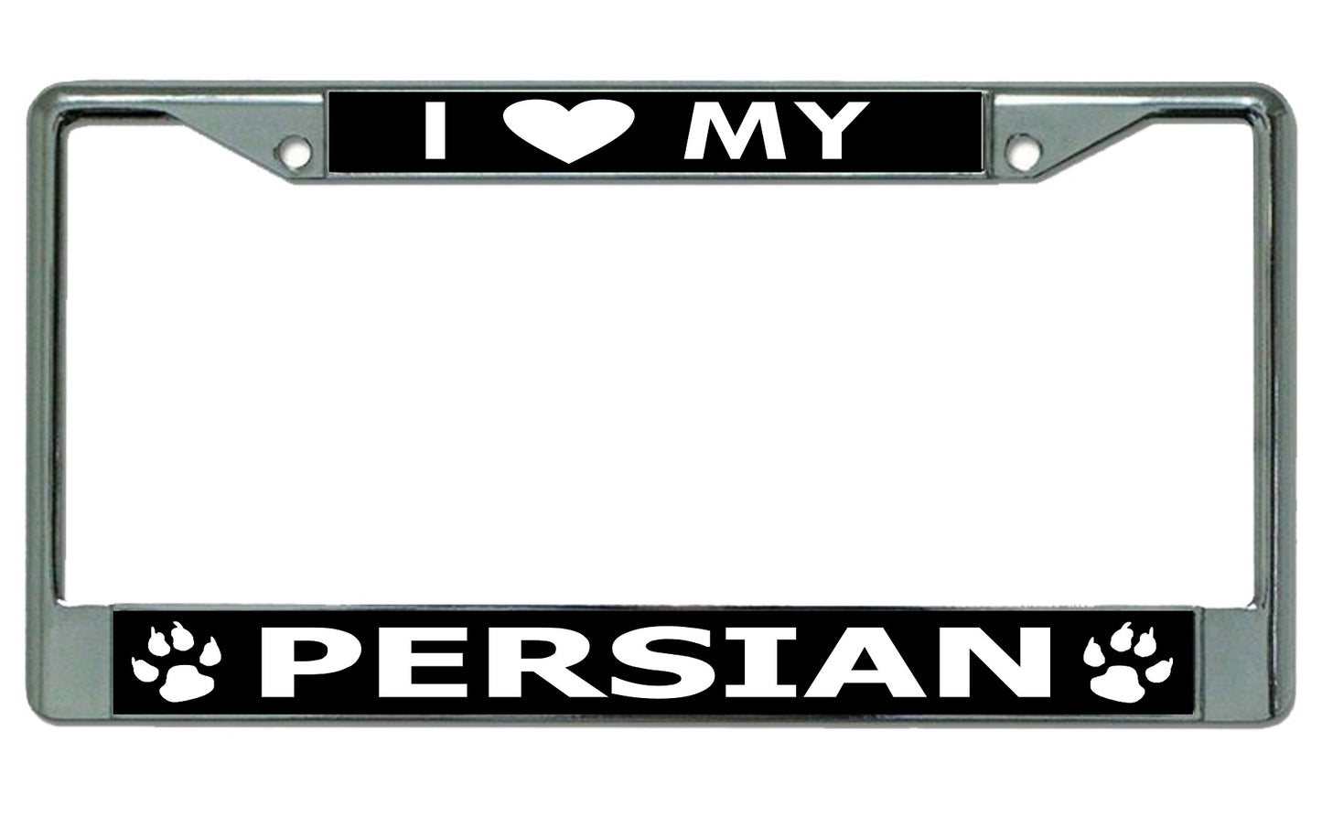 I Love My Persian Cat Chrome License Plate Frame
