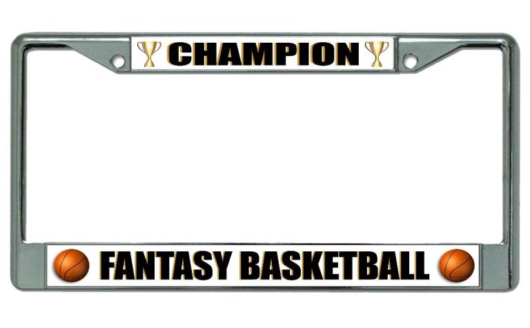 Fantasy Basketball Champion Chrome License Plate Frame