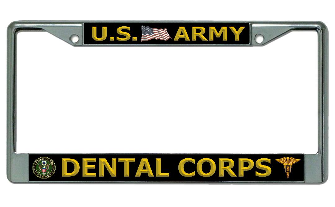 U.S. Army Dental Corps Chrome License Plate Frame