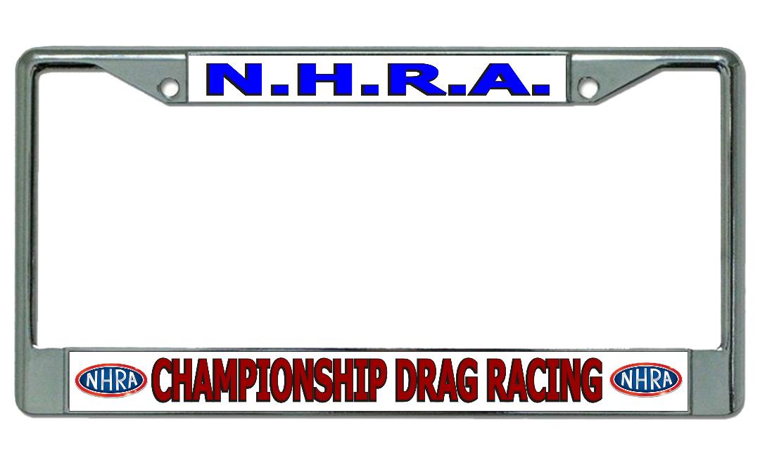 N.H.R.A. Championship Drag Racing Chrome License Plate Frame