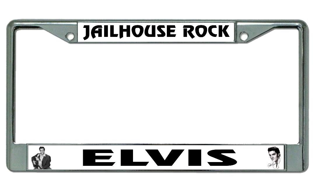 Elvis Jailhouse Rock Chrome License Plate Frame