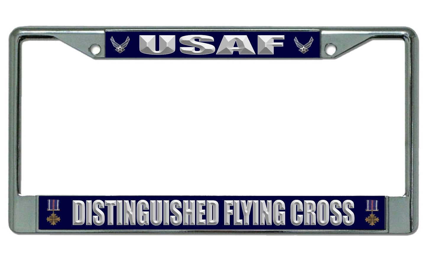 USAF Distinguished Flying Cross Chrome License Plate Frame