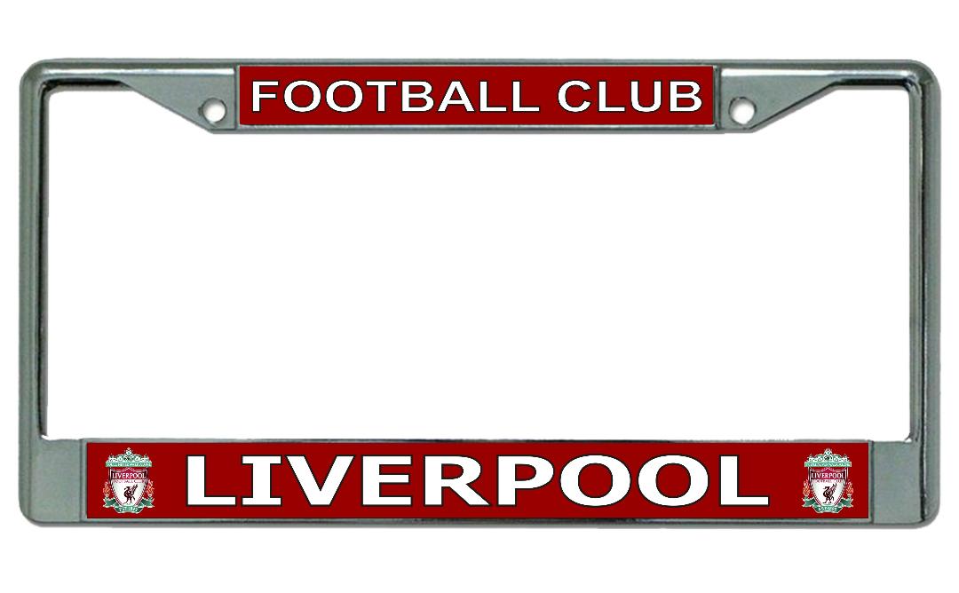 Liverpool Football Club On Red Chrome License Plate Frame