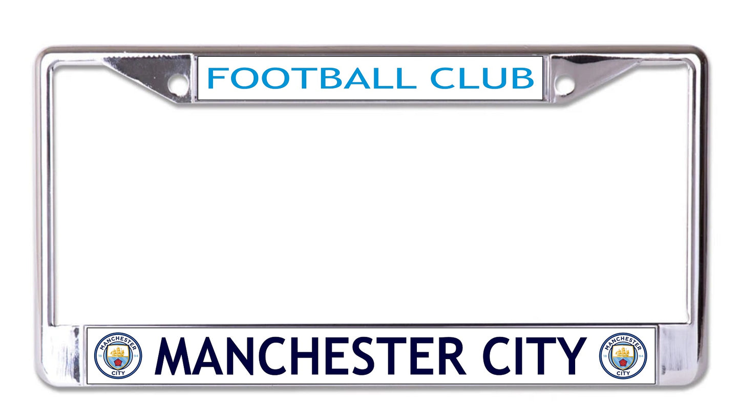 Manchester City Football Club Chrome License Plate Frame