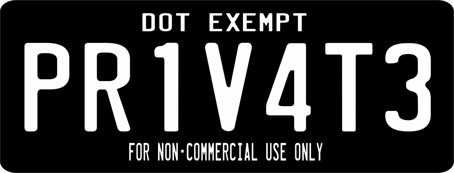 Lawful Traveler Private On Black Half Size Photo License Plate