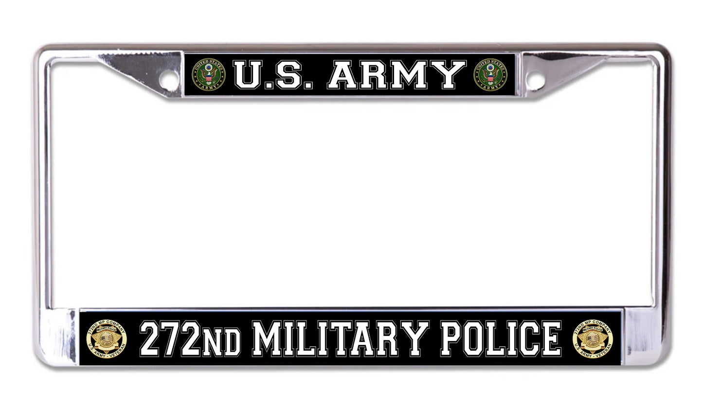 U.S. Army 272nd Military Police Chrome License Plate Frame
