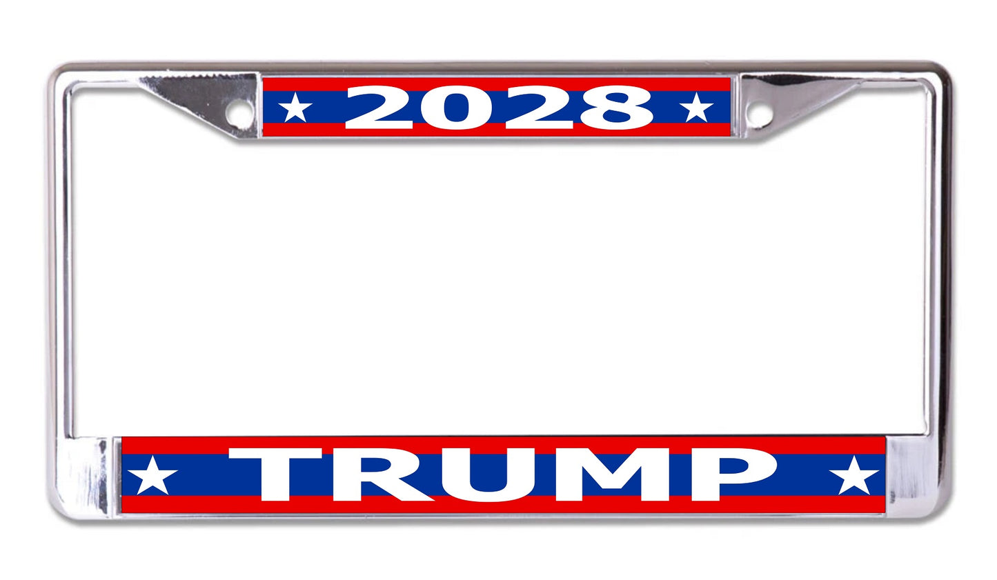 Trump 2028 Chrome License Plate Frame