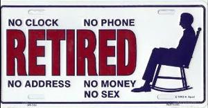 Retired No Clock No Phone License Plate