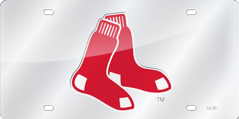 Boston Red Sox Silver Laser License Plate