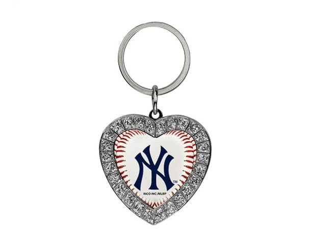 New York Yankees Bling Rhinestone Heart Key Chain